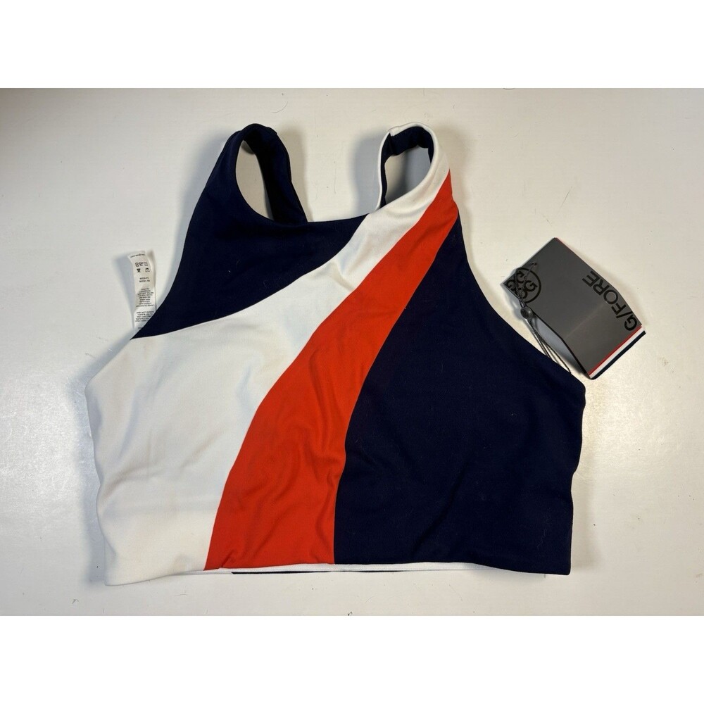 G/FORE Operative Sports Bra Red White Navy Women’s Size Medium NWT